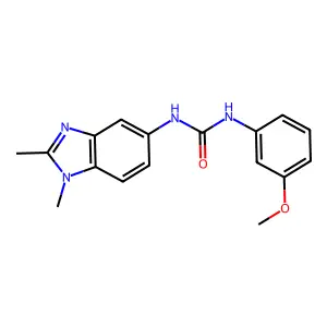 1-(1,2-dimethylbenzimidazol-5-yl)-3-(3-methoxyphenyl)urea structure