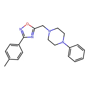1-{[3-(4-methylphenyl)-1,2,4-oxadiazol-5-yl]methyl}-4-phenylpiperazine structure