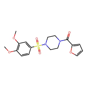 1-[(3,4-dimethoxyphenyl)sulfonyl]-4-(2-furoyl)piperazine structure
