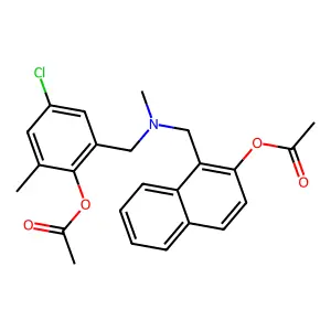 [1-[[(2-acetyloxy-5-chloro-3-methylphenyl)methyl-methylamino]methyl]naphthalen-2-yl] acetate structure