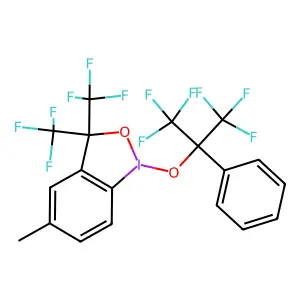 1,2-Benziodoxole, 1,3-dihydro-5-methyl-3,3-bis(trifluoromethyl)-1-[2,2,2-trifluoro-1-phenyl-1-(trifluoromethyl)ethoxy]- structure