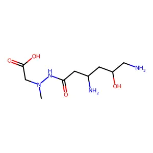 ACETIC ACID, (2-(3,6-DIAMINO-5-HYDROXYHEXANOYL)-1-METHYLHYDRAZINO)- structure