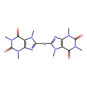 Mercury, bis(1,3,7-trimethyl-8-xanthinyl)- structure