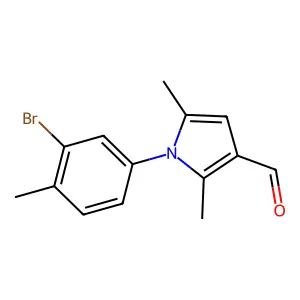 1-(3-bromo-4-methylphenyl)-2,5-dimethylpyrrole-3-carbaldehyde structure