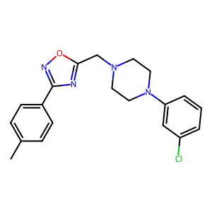 1-(3-chlorophenyl)-4-{[3-(4-methylphenyl)-1,2,4-oxadiazol-5-yl]methyl}piperazine structure