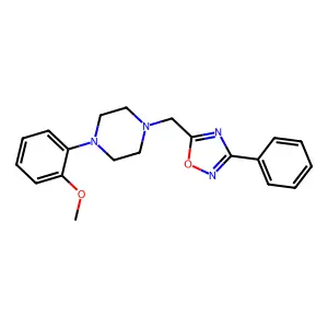 1-(2-methoxyphenyl)-4-[(3-phenyl-1,2,4-oxadiazol-5-yl)methyl]piperazine structure
