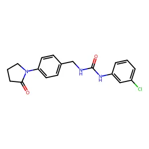 1-(3-chlorophenyl)-3-[[4-(2-oxopyrrolidin-1-yl)phenyl]methyl]urea structure