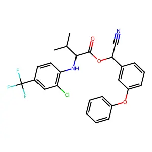[cyano-(3-phenoxyphenyl)methyl] 2-[2-chloro-4-(trifluoromethyl)anilino]-3-methylbutanoate structure