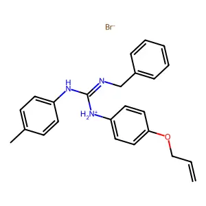 1-(p-Allyloxyphenyl)-3-benzyl-2-(p-tolyl)guanidine hydrobromide structure