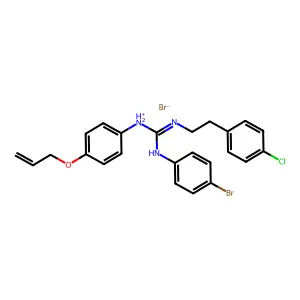 Guanidine, 1-(p-allyloxyphenyl)-3-(p-bromophenyl)-2-(p-chlorophenethyl)-, hydrobromide structure