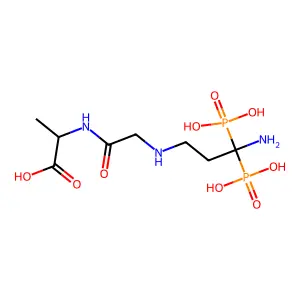 N-(N-(3-Amino-3,3-diphosphonopropyl)glycyl)alanine structure
