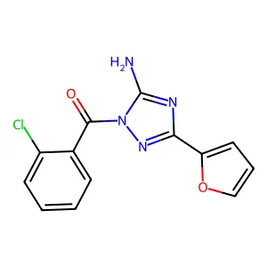 1-(2-chlorobenzoyl)-3-(2-furyl)-1H-1,2,4-triazol-5-ylamine structure