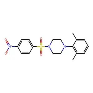 1-(2,6-dimethylphenyl)-4-(4-nitrophenyl)sulfonylpiperazine structure