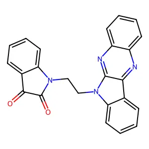 1-(2-indolo[3,2-b]quinoxalin-6-ylethyl)indole-2,3-dione structure