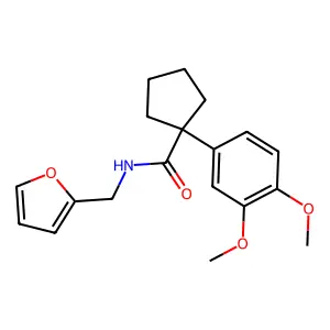 1-(3,4-dimethoxyphenyl)-N-(furan-2-ylmethyl)cyclopentanecarboxamide structure
