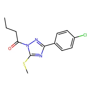 1-[3-(4-chlorophenyl)-5-methylsulfanyl-1,2,4-triazol-1-yl]butan-1-one structure
