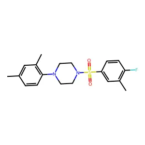 1-(2,4-dimethylphenyl)-4-(4-fluoro-3-methylphenyl)sulfonylpiperazine structure