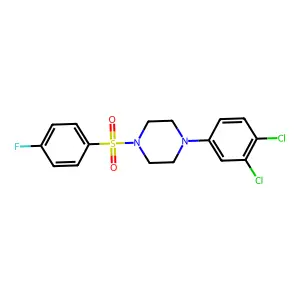 1-(3,4-dichlorophenyl)-4-(4-fluorophenyl)sulfonylpiperazine structure