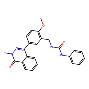 1-(2-methoxy-5-(3-methyl-4-oxo-3,4-dihydrophthalazin-1-yl)benzyl)-3-phenylurea structure