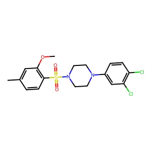 1-(3,4-dichlorophenyl)-4-(2-methoxy-4-methylphenyl)sulfonylpiperazine structure