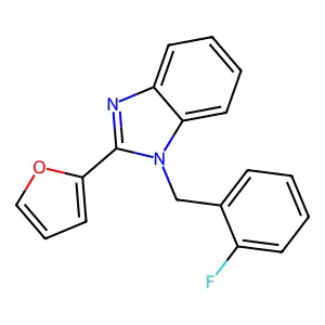 1-[(2-fluorophenyl)methyl]-2-(furan-2-yl)benzimidazole structure