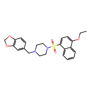 1-(1,3-benzodioxol-5-ylmethyl)-4-(4-ethoxynaphthalen-1-yl)sulfonylpiperazine structure
