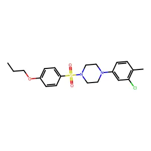 1-(3-chloro-4-methylphenyl)-4-(4-propoxybenzenesulfonyl)piperazine structure