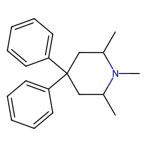 1,2,6-trimethyl-4,4-diphenylpiperidine structure