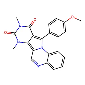 11-(4-methoxyphenyl)-7,9-dimethylpyrimido[4',5':3,4]pyrrolo[1,2-a]quinoxaline-8,10(7H,9H)-dione structure