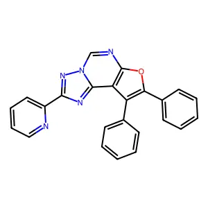11,12-diphenyl-4-pyridin-2-yl-10-oxa-3,5,6,8-tetrazatricyclo[7.3.0.02,6]dodeca-1(9),2,4,7,11-pentaene structure