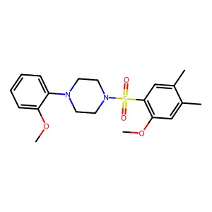 1-(2-methoxy-4,5-dimethylphenyl)sulfonyl-4-(2-methoxyphenyl)piperazine structure