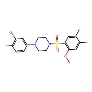 1-(3-chloro-4-methylphenyl)-4-(2-methoxy-4,5-dimethylbenzenesulfonyl)piperazine structure
