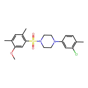 1-(3-chloro-4-methylphenyl)-4-(5-methoxy-2,4-dimethylbenzenesulfonyl)piperazine structure