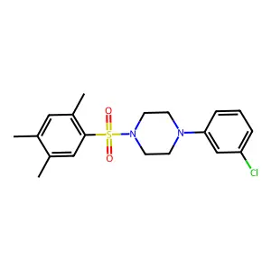 1-(3-chlorophenyl)-4-(2,4,5-trimethylbenzenesulfonyl)piperazine structure