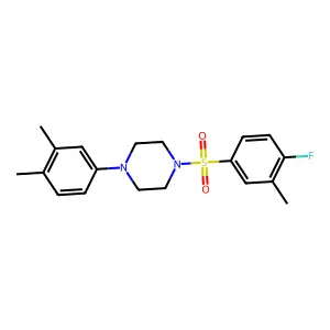 1-(3,4-dimethylphenyl)-4-(4-fluoro-3-methylphenyl)sulfonylpiperazine structure