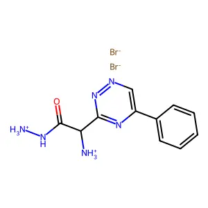 GLYCINE, 2-(5-PHENYL-3-as-TRIAZINYL)HYDRAZIDE, DIHYDROBROMIDE, HYDRATE structure