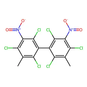 1,3,5-trichloro-2-methyl-4-nitro-6-(2,4,6-trichloro-3-methyl-5-nitrophenyl)benzene structure