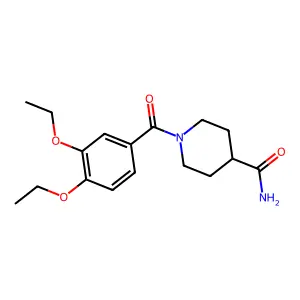 1-(3,4-diethoxybenzoyl)piperidine-4-carboxamide structure