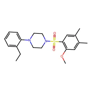 1-(2-ethylphenyl)-4-(2-methoxy-4,5-dimethylphenyl)sulfonylpiperazine structure