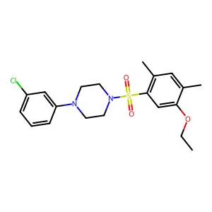 1-(3-chlorophenyl)-4-(5-ethoxy-2,4-dimethylbenzenesulfonyl)piperazine structure