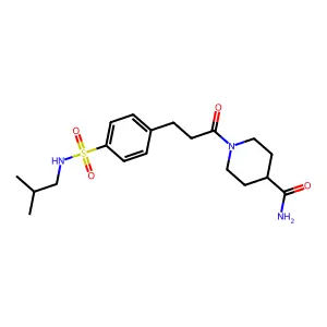 1-(3-{4-[(2-methylpropyl)sulfamoyl]phenyl}propanoyl)piperidine-4-carboxamide structure