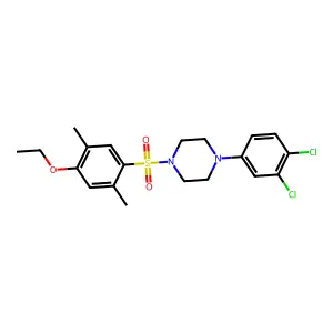 1-(3,4-dichlorophenyl)-4-(4-ethoxy-2,5-dimethylbenzenesulfonyl)piperazine structure