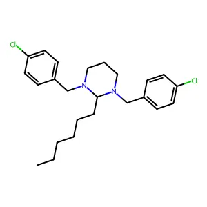1,3-Bis(4-chlorobenzyl)-2-hexylhexahydropyrimidine structure