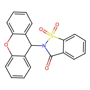 1,1-dioxo-2-(9H-xanthen-9-yl)-1,2-benzothiazol-3-one structure