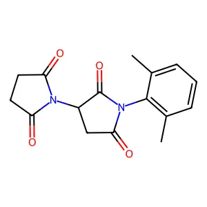 1-(2,6-dimethylphenyl)-3-(2,5-dioxopyrrolidin-1-yl)pyrrolidine-2,5-dione structure