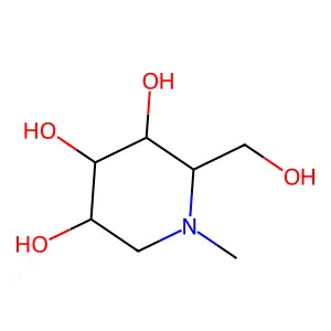 N-Methyl-1-deoxynojirimycin structure
