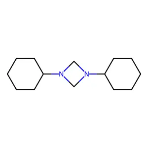 1,3-dicyclohexyl-1,3-diazetidine structure