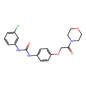 1-(3-chlorophenyl)-3-[4-(2-morpholin-4-yl-2-oxoethoxy)phenyl]urea structure