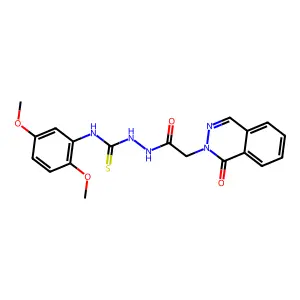 1-(2,5-dimethoxyphenyl)-3-[[2-(1-oxophthalazin-2-yl)acetyl]amino]thiourea structure