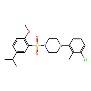 1-(3-chloro-2-methylphenyl)-4-[(5-isopropyl-2-methoxyphenyl)sulfonyl]piperazine structure